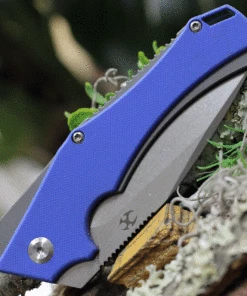 Kansept Knives KT1008A3 Hellx, 3.60" D2 Stonewashed Blade, Dark Blue G10/ Gray Anodized SS Handle -Buck Knives Sales T1008A3.3 55626.1621438363