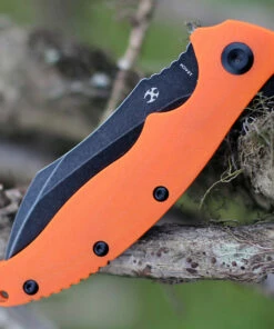 Kansept Knives T1017A2 Copperhead Flipper Knife, 3.4" 154CM Hawkbill Black Plain Blade, Orange G-10 Handle -Buck Knives Sales T1017A2.4 11524.1612287148