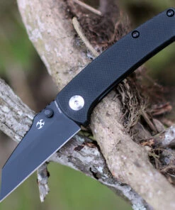 Kansept Knives T2015A1 Little Main Street Folding Knife, 2.25" 154CM Reverse Tanto Black Plain Blade, Black G10 Handle