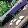 Kansept Knives T2015A6 Little Main Street Folding Knife, 2.25" 154CM Reverse Tanto Black Plain Blade, PuRple G10 Handle