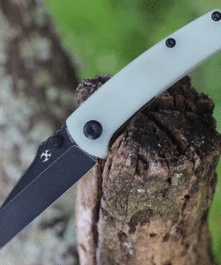 Kansept Knives Little Main Street K2015A7, 2.26" 154CM Black Plain Blade, Natural G-10 Handle