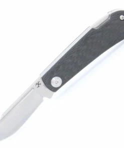 Kansept Knives Kansept Wedge Back Lock T2026B5, 2.45" 154CM Stonewashed Plain Blade, Twill Carbon Fiber Handle