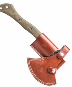 TOPS Knives Hammer Hawk Axe HAMH-01, 14.5" Overall 1075 Gray Axe / Tomahawk, OD Green Micarta Handle, Brown Leather Sheath -Buck Knives Sales TOHAMH01 temp2 11108.1616597989