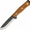 TOPS Knives BROS01 B.O.B. (Brothers of Bushcraft) Fieldcraft, 4.75" 1095 Plain Blade, Brown Canvas Micarta Handle, Black Kydex Sheath