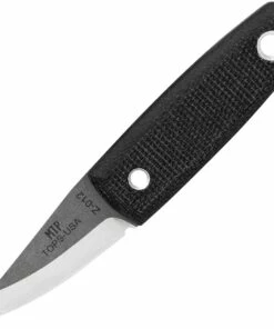 TOPS Mini Tanimboca Puukko TPMPUK01, 1.63" 1095 Tumble Finish Blade, Black Canvas Handle