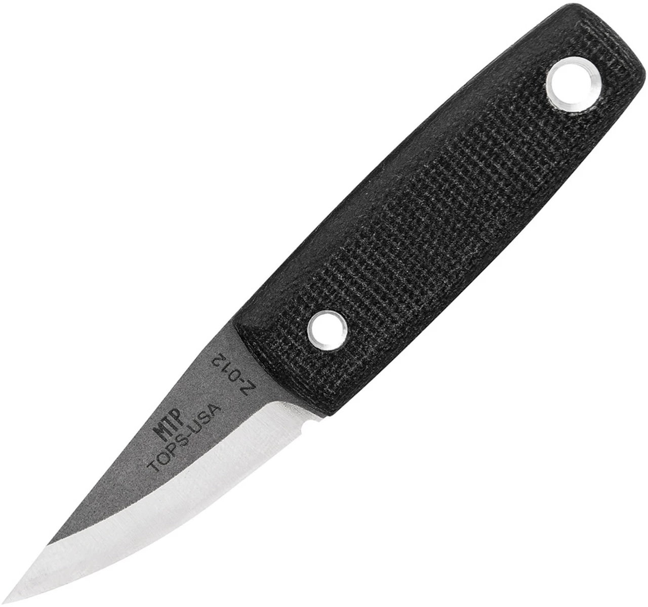 TOPS Mini Tanimboca Puukko TPMPUK01, 1.63" 1095 Tumble Finish Blade, Black Canvas Handle 1 TOPS Mini Tanimboca Puukko TPMPUK01, 1.63" 1095 Tumble Finish Blade, Black Canvas Handle