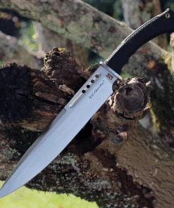 United Cutlery Honshu Boshin Toothpick UC3394, 12" 7Cr13 Satin Plain Blade, Black TPR Handles