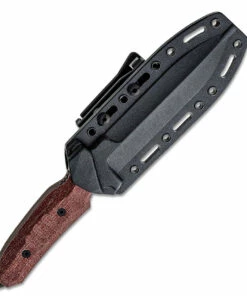 Viper Knives Fearless Fixed Blade 4020CR, 6.0" Sleipner Black PVD Coated Single Edge Dagger, Red Canvas Burlap Micarta Handles, Kydex Sheath -Buck Knives Sales VP4020CRnb 83992.1620919056