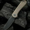 We Knife Co. WE Knife Elementum Frame Lock - Bronze Ti (3" CPM 20CV Blk SW) WE18062X-4