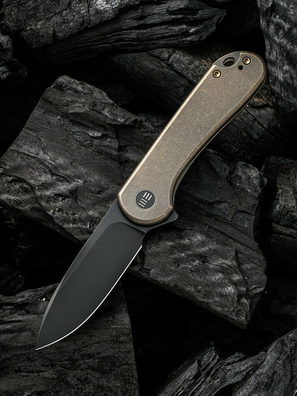 We Knife Co. WE Knife Elementum Frame Lock - Bronze Ti (3" CPM 20CV Blk SW) WE18062X-4 1 We Knife Co. WE Knife Elementum Frame Lock - Bronze Ti (3" CPM 20CV Blk SW) WE18062X-4