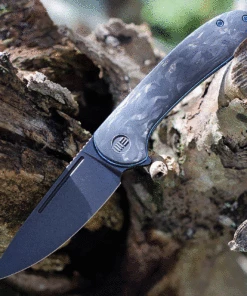 WE Knife Co. Saakshi - Marble CF / Blue Ti (3.3" CPM-20CV Black SW) 20020C-2