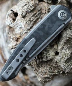 We Knife Co. WE Knife Smooth Sentinel - Ti/Marble CF (3" CPM 20CV SW) WE20043-1 -Buck Knives Sales WE200431.3 33526.1635528504