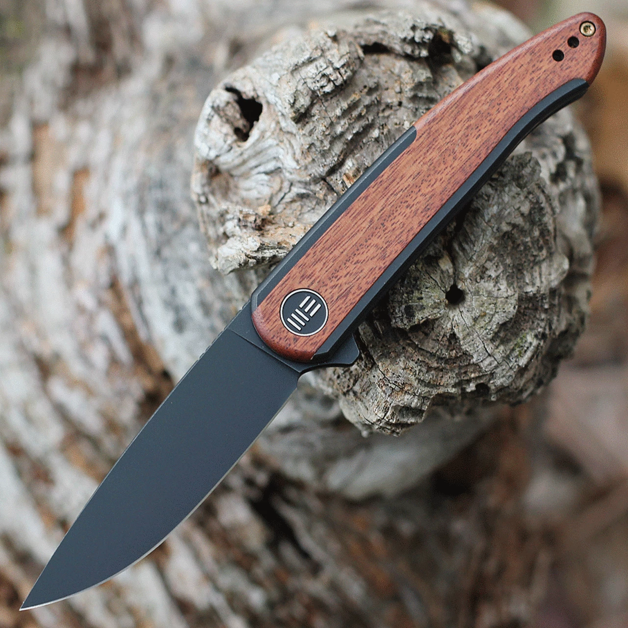 We Knife Co. WE Knife Smooth Sentinel - Blk Ti/Cuiboutia (3" CPM 20CV Blk) WE20043-3 1 We Knife Co. WE Knife Smooth Sentinel - Blk Ti/Cuiboutia (3" CPM 20CV Blk) WE20043-3