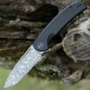 We Knife Co. WE Knife Beacon - Black Ti (3.5" Hakkapella Damasteel) WE20061B-DS1