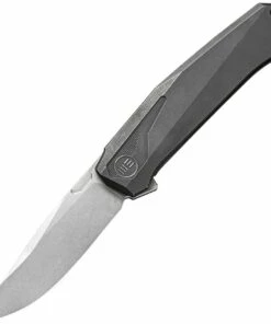 WE Knife Co. Gava, 2006B, 3.25" CPM-20CV Bead Blast Stonewash Clip Point Blade, Black Titanium Handle