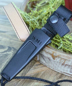 Fallkniven WM1 Fixed Blade Sporting Knife WM1ZCOS, 2.75" Lam. CoS Satin Drop Point Plain Blade,Black Thermorun Rubber Handle, Zytel Neck Sheath -Buck Knives Sales WM1ZCOS 44207.1583164347