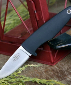 Fallkniven WM1 Fixed Blade Sporting Knife WM1ZCOS, 2.75" Lam. CoS Satin Drop Point Plain Blade,Black Thermorun Rubber Handle, Zytel Neck Sheath