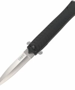 CRKT Xolotl Linerlock CR2265, 3.643" 1.4116 Plain Blade, Black G10 Handle