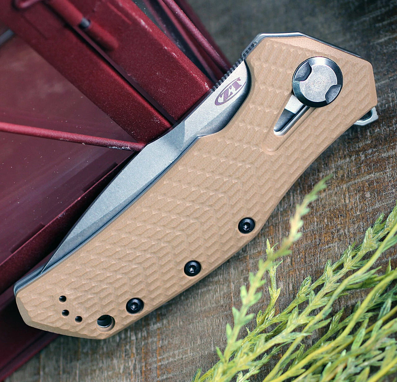 Zero Tolerance 0308 Framelock Folder, 3.75" CPM-20CV Stonewash Drop Point Plain Blade, Coyote Brown G-10 Handle 3 Zero Tolerance 0308 Framelock Folder, 3.75" CPM-20CV Stonewash Drop Point Plain Blade, Coyote Brown G-10 Handle - Image 3