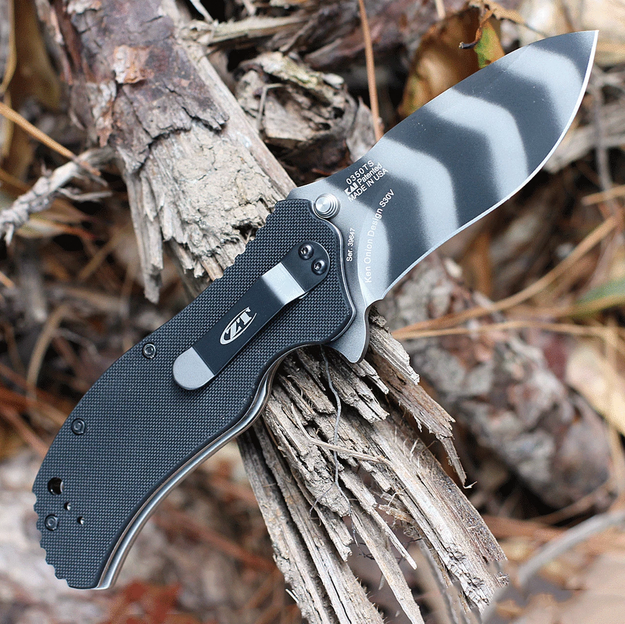 Zero Tolerance Hyena Brown (3.25" S30V Tiger Stripe) - 0350TS-HB 2 Zero Tolerance Hyena Brown (3.25" S30V Tiger Stripe) - 0350TS-HB - Image 2