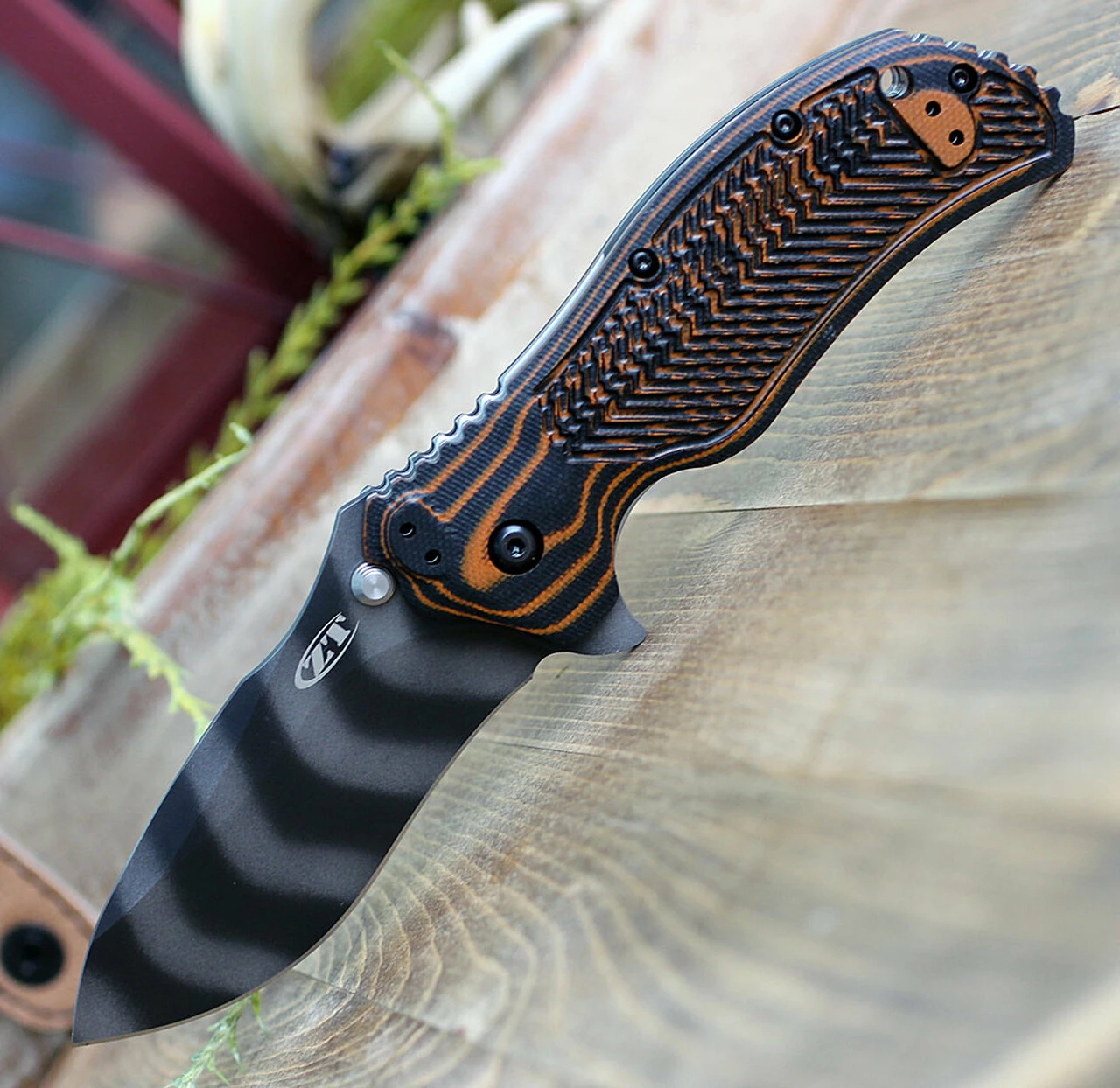 Zero Tolerance 0350TSMOC Linerlock A/O, 3.25" CPM S30V Tiger Stripe Blade, Moccasin G10 Handle 1 Zero Tolerance 0350TSMOC Linerlock A/O, 3.25" CPM S30V Tiger Stripe Blade, Moccasin G10 Handle