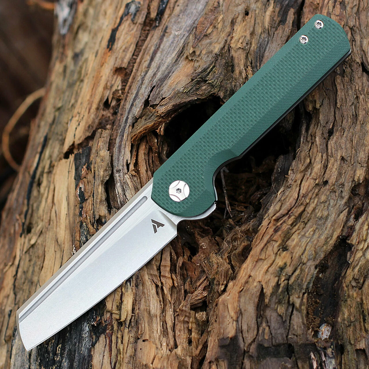 Arcform Slimfoot Folding - Ti / Green G10 (3.5" M390 Satin Sheepsfoot) 1 Arcform Slimfoot Folding - Ti / Green G10 (3.5" M390 Satin Sheepsfoot)