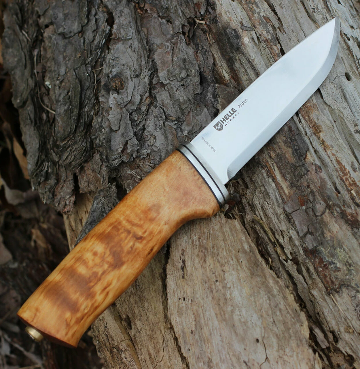 Helle Alden, Sandvik 12C27 Stainless Steel, Curly Birch Handle 1 Helle Alden, Sandvik 12C27 Stainless Steel, Curly Birch Handle