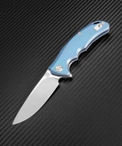 Artisan Cutlery Artisan Small Tradition ATZ1702GSBU, 3.27" S35VN Plain Blade, Blue TC4 Titanium Handle