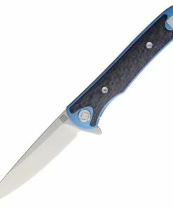 Artisan Cutlery Artisan ATZ1707GSBU Small Shark, 3.15" S35VN Plain Blade, Blue Titanium TC4 Handle