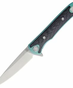 Artisan Cutlery Artisan ATZ1707GSGN Small Shark, 3.15" S35VN Plain Blade, Green Titanium TC4 Handle