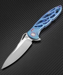 Artisan Cutlery Artisan Dragonfly ATZ1801GBUS, 3.94" S35VN Plain Blade, Blue TC4 Titanium Handle -Buck Knives Sales atz1801gbum 1 59664.1566586040