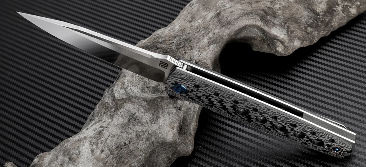 Artisan Cutlery Artisan ATZ1807GBSS Virginia, 3.94" S35VN Plain Blade, Black Carbon Fiber Handle 2 Artisan Cutlery Artisan ATZ1807GBSS Virginia, 3.94" S35VN Plain Blade, Black Carbon Fiber Handle - Image 2