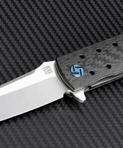 Artisan Cutlery Artisan ATZ1807GBSM Virginia, 3.94" M390 Plain Blade, Black Carbon Fiber Handle