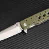 Artisan Cutlery Artisan Virginia ATZ1807PGNF, 3.94" D2 Plain Blade, Flat Green G-10 Handle