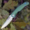 Artisan Cutlery Artisan Zumwalt ATZ1808GGNM, 3.78" M390 Plain Blade, Green Titanium Handle