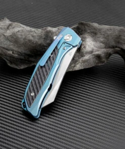 Artisan Cutlery Artisan Falcon ATZ1809GBUS, 3.62" S35VN Plain Blade, Blue Carbon Fiber/Titanium Handle -Buck Knives Sales atz1809gbu 2 61508.1566586121