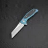 Artisan Cutlery Artisan Falcon ATZ1809GBUS, 3.62" S35VN Plain Blade, Blue Carbon Fiber/Titanium Handle
