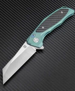 Artisan Cutlery Artisan Falcon ATZ1809GGNS, 3.62" S35VN Plain Blade, Green Carbon Fiber/Titanium Handle -Buck Knives Sales atz1809ggnm 1 68760.1566586109