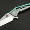 Artisan Cutlery Artisan Ravine ATZ1819GGNM, 2.83" M390 Steel Tanto Blade, Green Titanium Handle