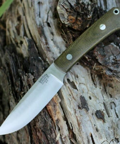 Bark River Knives Bark River Highland Special 01-114M-GC, 3.875" A2 Steel, Green Canvas Micarta Handle