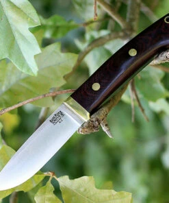 Bark River Knives Bark River 02116MBU Classic Drop Point Hunter, 3.7" A-2 Steel, Burgundy Canvas Micarta