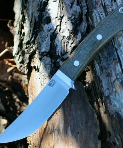 Bark River Knives Bark River 02145MGC Classic Trailing Point Hunter, 4.5" CPM 154 Plain Blade, Green Canvas Micarta Handle -Buck Knives Sales ba02145mgc.1 35726.1566586105