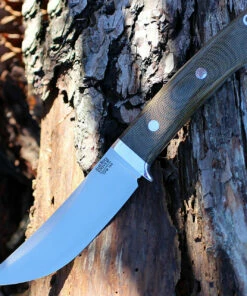 Bark River Knives Bark River 02145MGC Classic Trailing Point Hunter, 4.5" CPM 154 Plain Blade, Green Canvas Micarta Handle