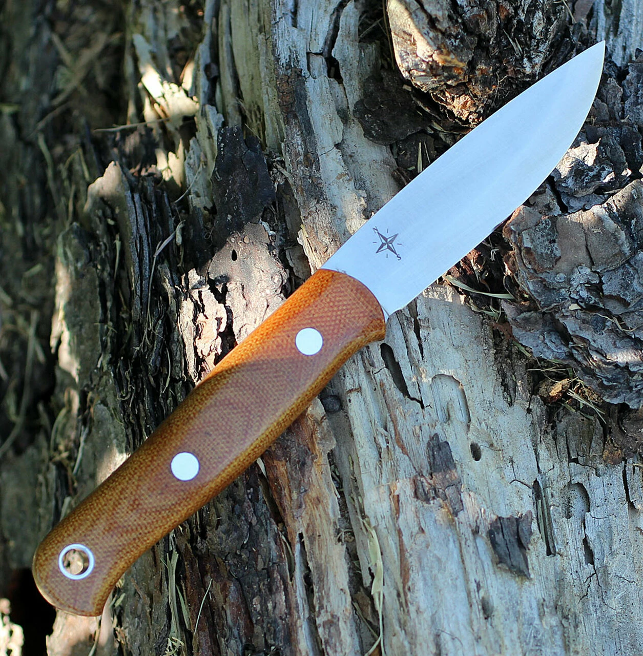 Bark River Knives Bark River 023MNC Ultra-Lite Bushcrafter, 3.25" CPM 3V Plain Blade, Natural Canvas Micarta Handle 2 Bark River Knives Bark River 023MNC Ultra-Lite Bushcrafter, 3.25" CPM 3V Plain Blade, Natural Canvas Micarta Handle - Image 2
