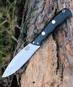 Bark River Knives Bark River 03123MBC Canadian Special, 4" CPM-3V Plain Blade,Black Canvas Micarta Handle