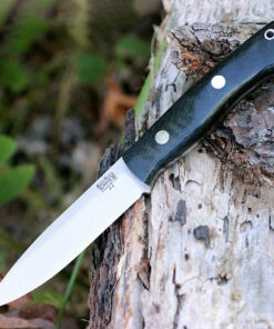 Bark River Knives Bark River 06115MBC Aurora, 4.75" A-2 Plain Blade, Black Micarta Handle