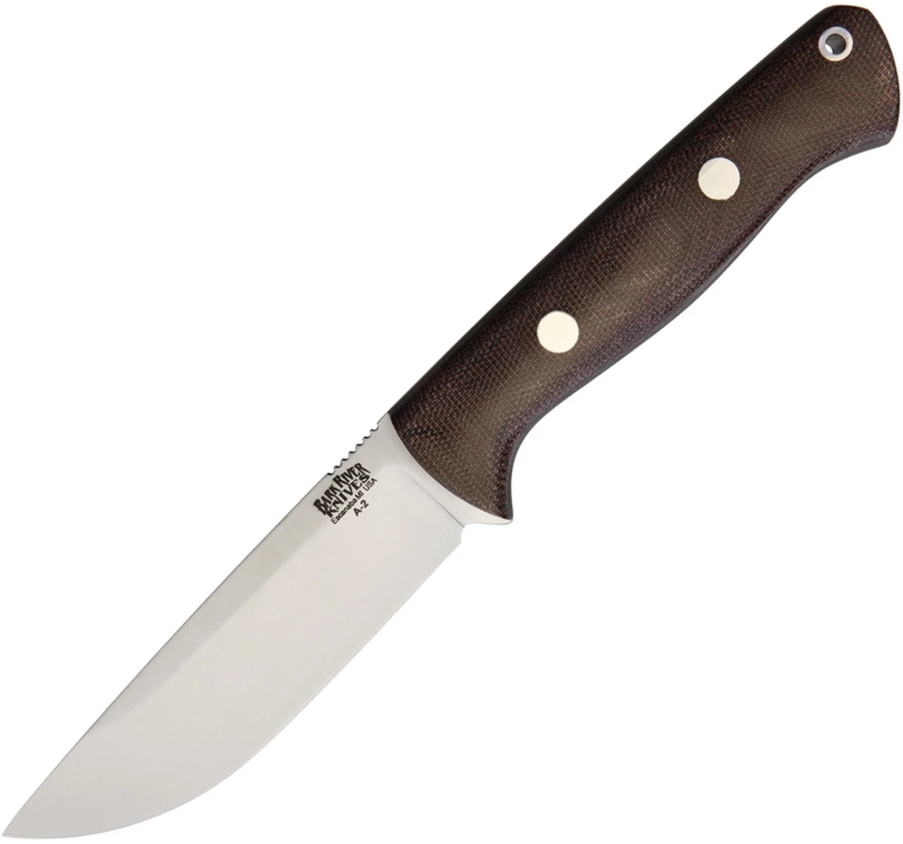 Bark River Knives Bark River 07112MGC Bravo I, 4.25" A-2 Plain Blade, Green Canvas Micarta Handle 1 Bark River Knives Bark River 07112MGC Bravo I, 4.25" A-2 Plain Blade, Green Canvas Micarta Handle