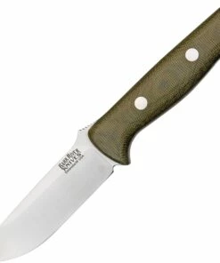 Bark River Knives Bark River 111MGC Bravo I, 4.25" A-2 Blade, Green Canvas Micarta Handle, Leather Sheath