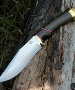 Bark River Knives Bark River Marauder I Bowie 16151MGC, 6.38" CPM 154 Polish Blade, Green Canvas Micarta Handle