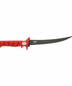 Bubba Blade Bubba Tapered Flex 19TF, 9" Titanium Nitride Coated Blade, Red TPR Handle, Black Nylon Sheath